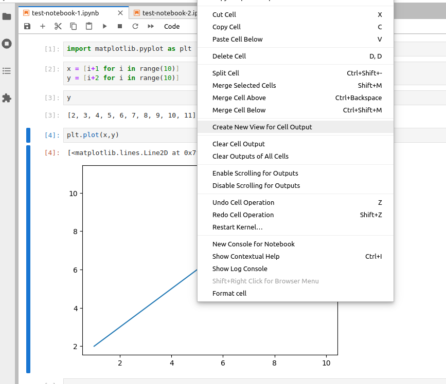 Creating cell output view