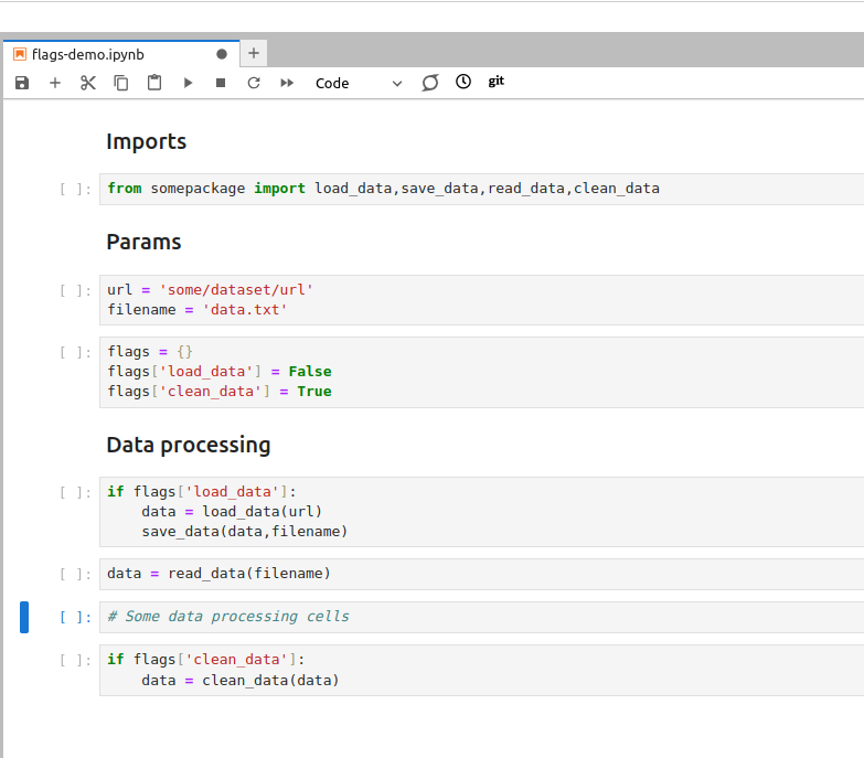 Using boolean flags to indicate parts of the code that has to be skipped