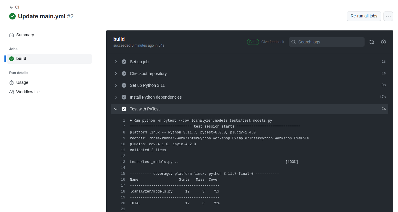 Continuous Integration with GitHub Actions - Build Details
