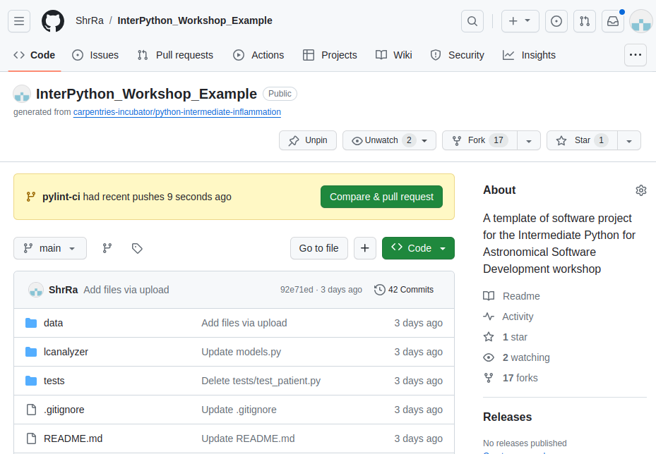 Submitting a pull request in GitHub