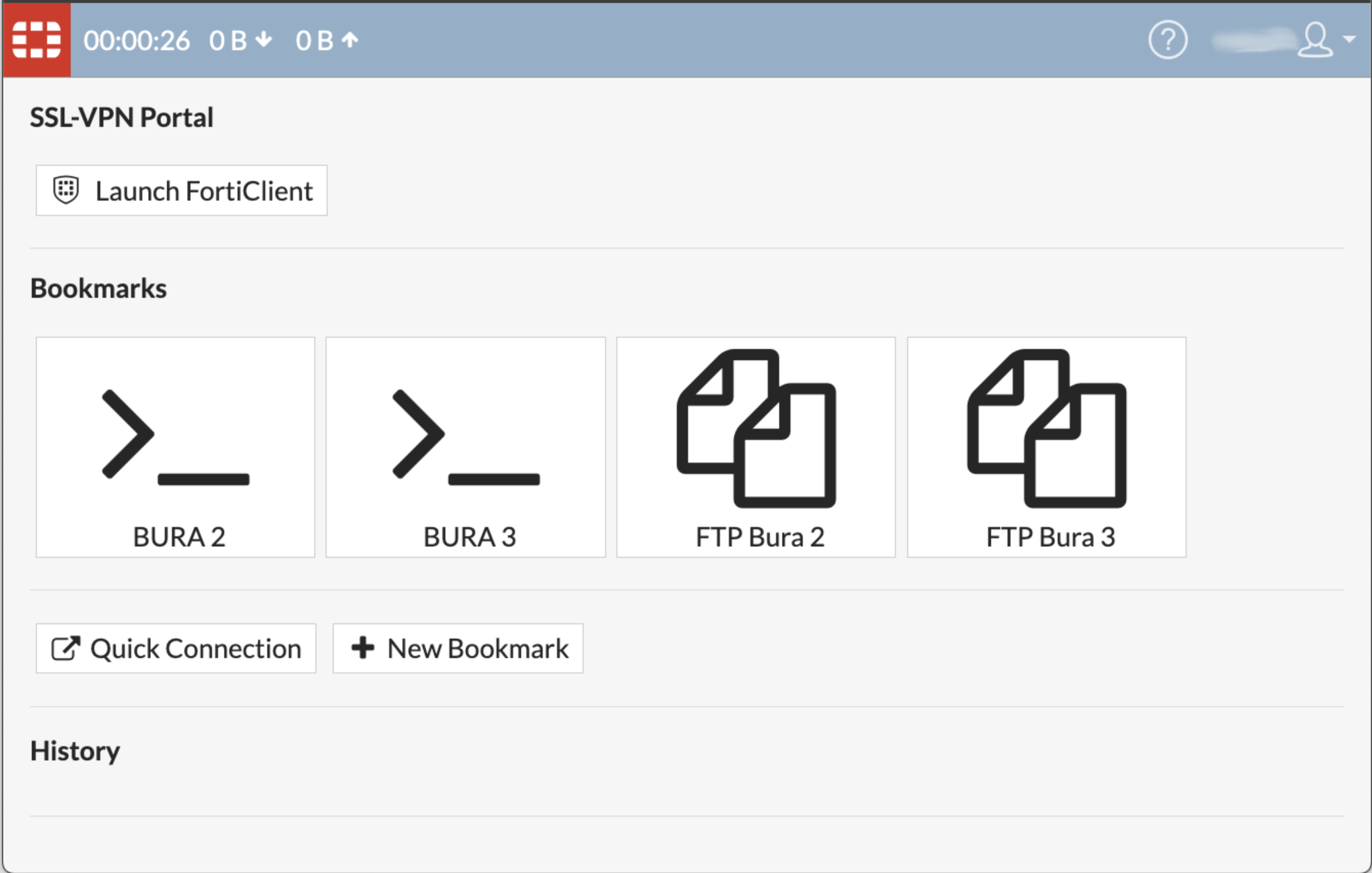 Bura web landing screen