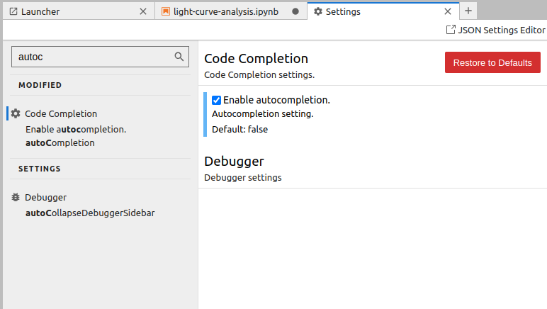 Setting up auto-completion